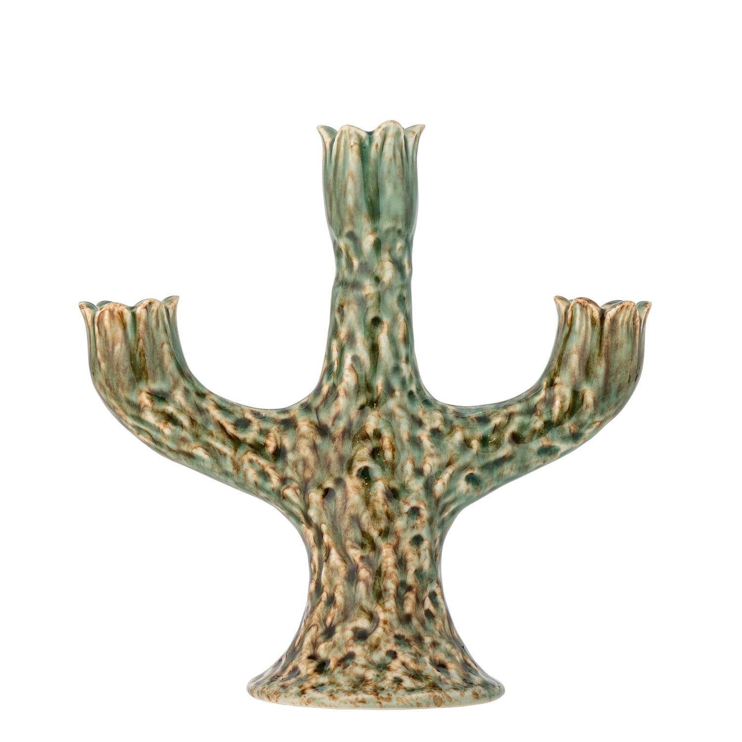 Cyrill Kerzenhalter, Grün, Steingut in Grün präsentiert im Onlineshop von KAQTU Design AG. Kerzenständer ist von Creative Collection