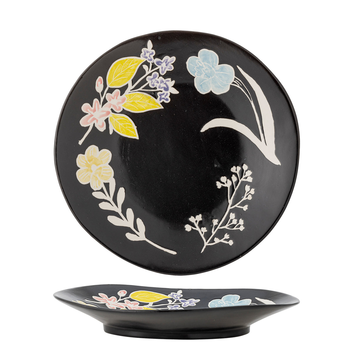 Amberly Serviertablett, Schwarz, Steingut in Schwarz präsentiert im Onlineshop von KAQTU Design AG. Tablett ist von Bloomingville