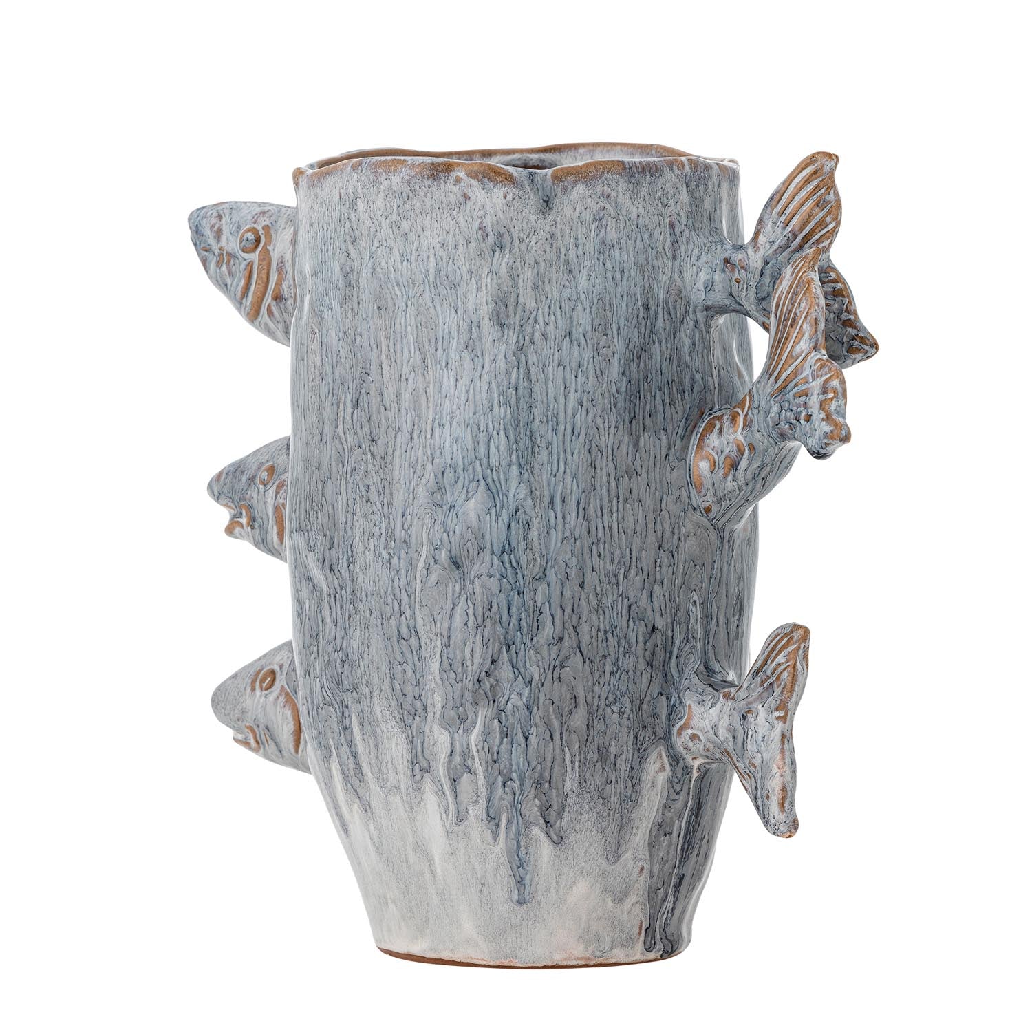 Die Tace Vase in Blau von Creative Collection vereint Kunst und Eleganz. Ihre individuelle Glasur und maritimen Details machen sie zum perfekten Deko-Highlight.