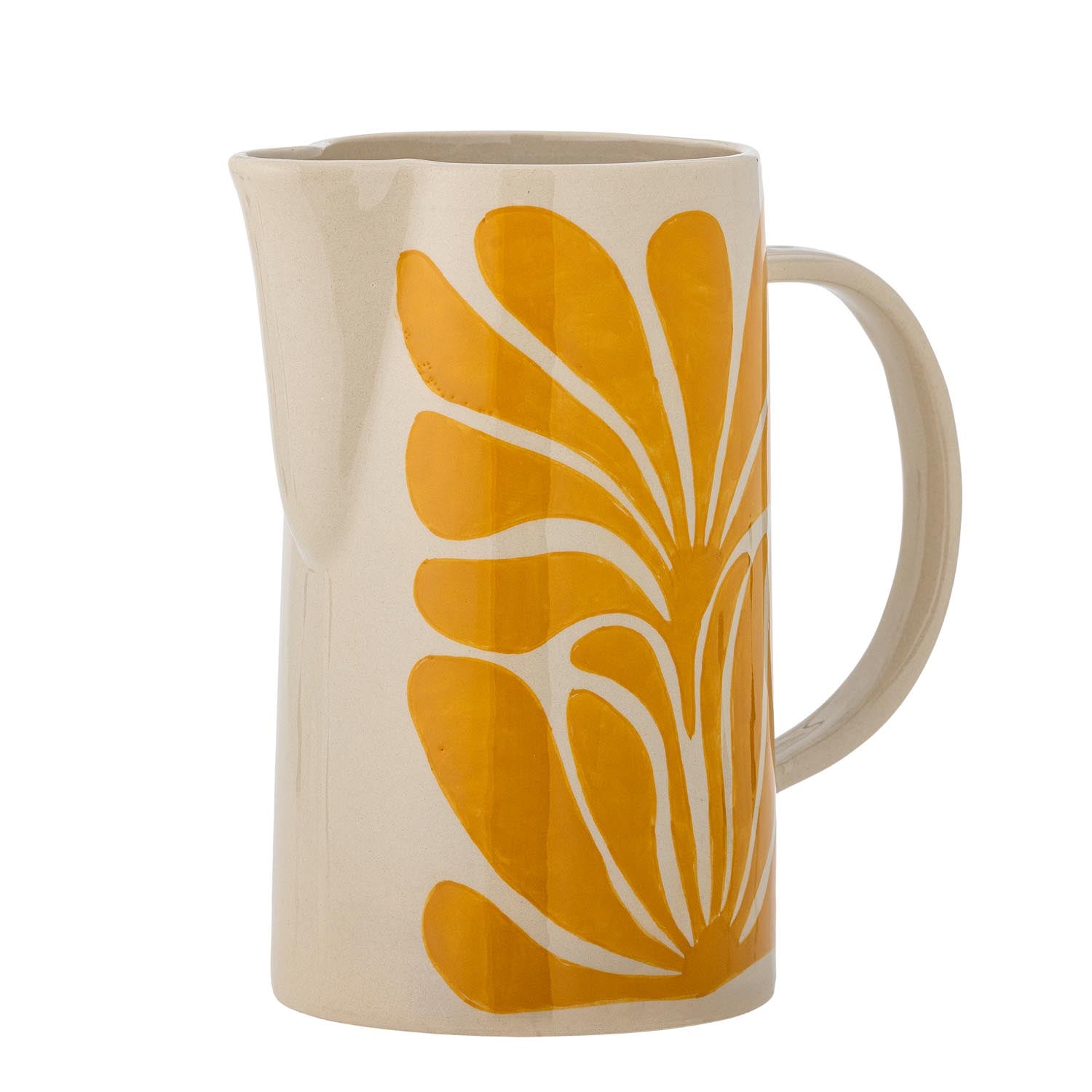 Verleihen Sie Ihrem Zuhause mit dem handgemalten Fauni Krug in Gelb aus Steingut einen Hauch von Kunst und Eleganz – ein einzigartiges Deko-Highlight!