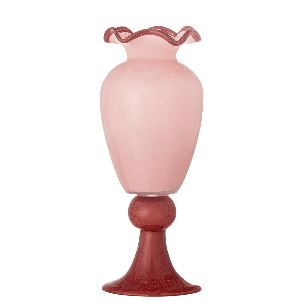 Frills Vase, Rose, Glas in Rose präsentiert im Onlineshop von KAQTU Design AG. Vase ist von Bloomingville