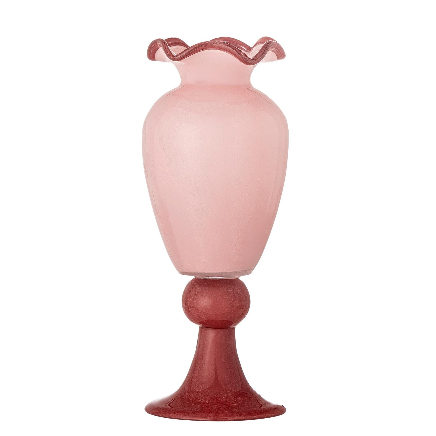 Frills Vase, Rose, Glas in Rose präsentiert im Onlineshop von KAQTU Design AG. Vase ist von Bloomingville