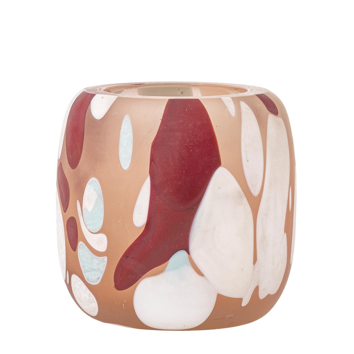 Eleganter Karan Teelichthalter aus recyceltem Glas in zarten Rosatönen. Ein einzigartiges Design für stimmungsvolle Lichtakzente in jedem Raum.