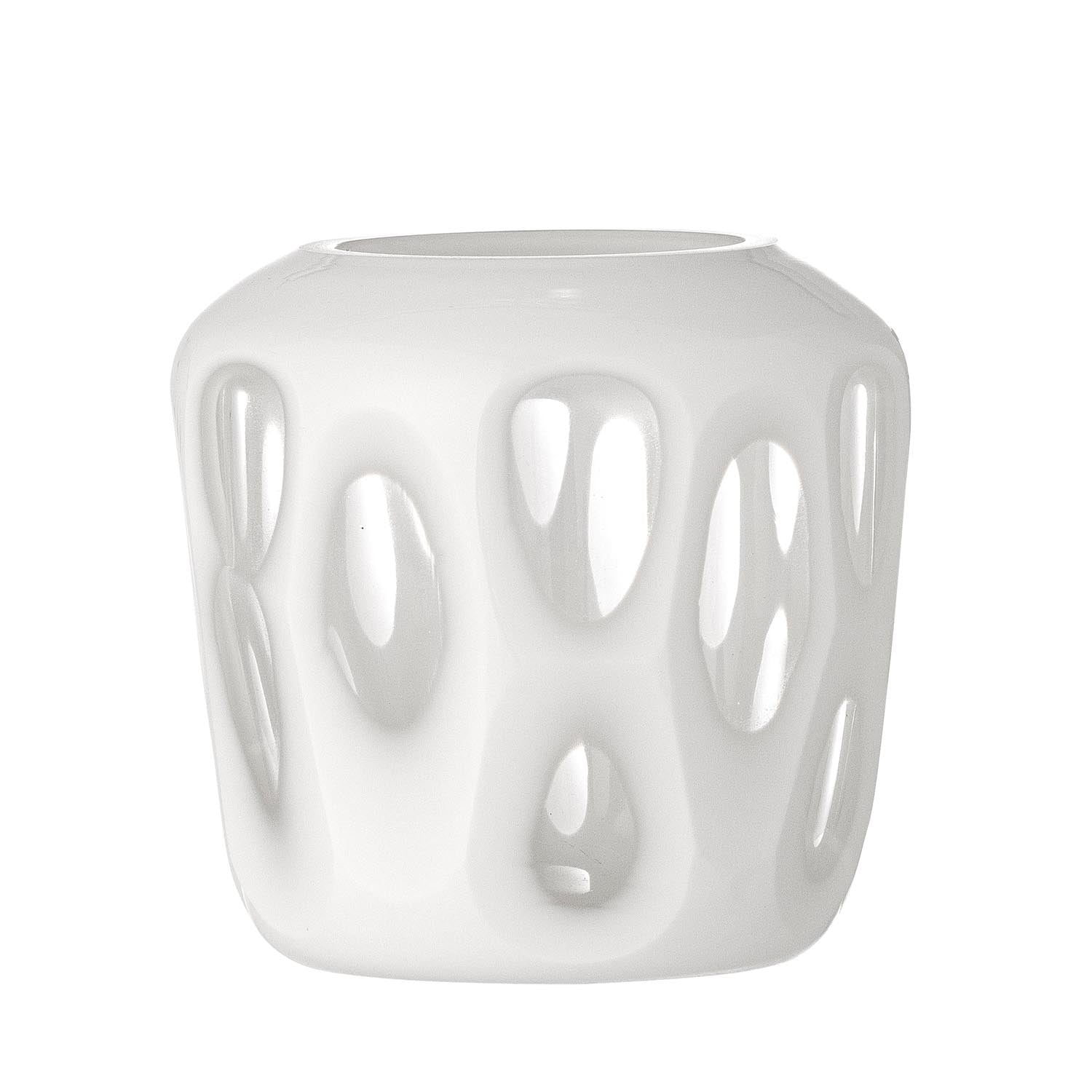 Rohan Teelichthalter, Weiss, Recyceltes Glas in Weiss präsentiert im Onlineshop von KAQTU Design AG. Kerzenständer ist von Bloomingville