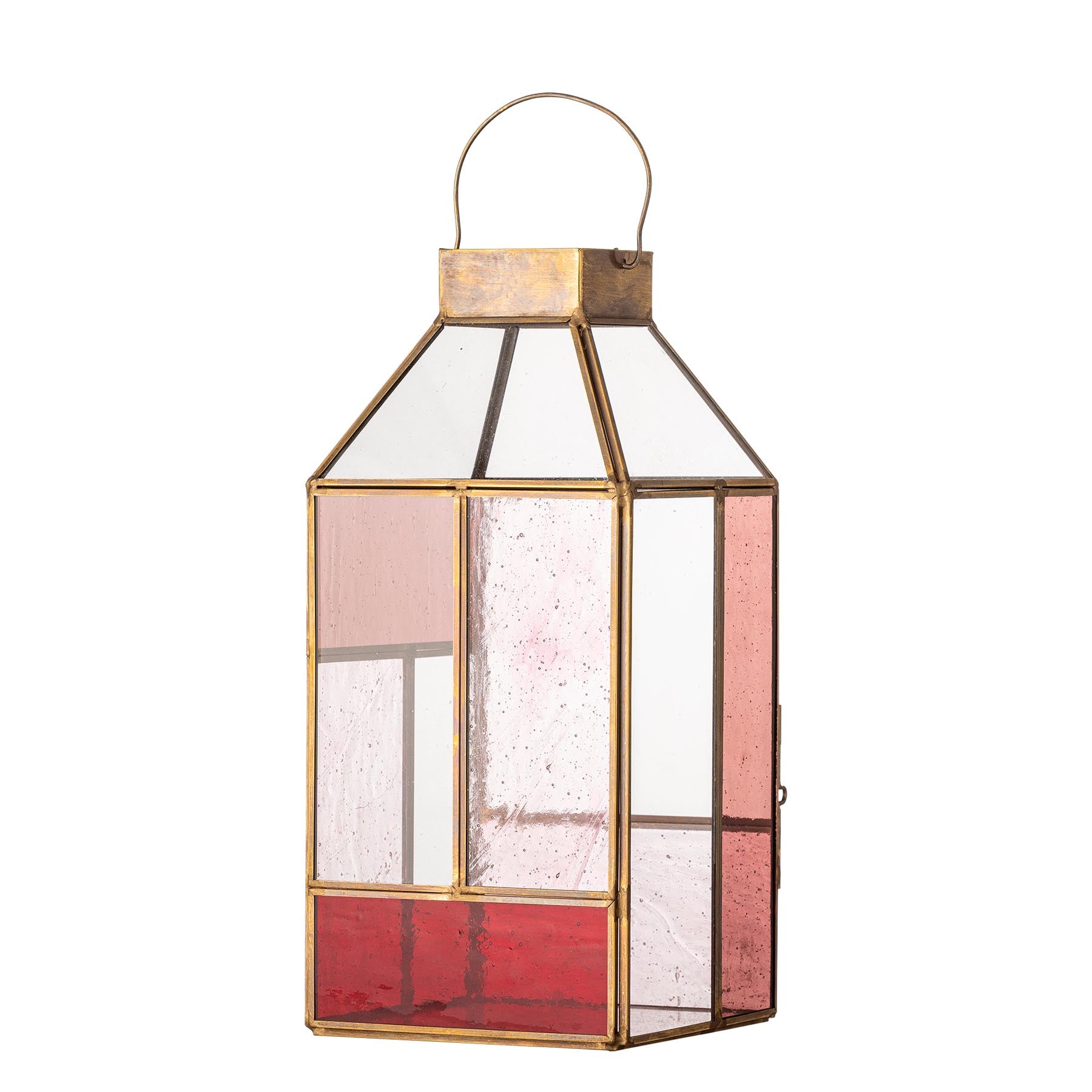 Drew Laterne, Rose, Glas in Rose präsentiert im Onlineshop von KAQTU Design AG. Laterne ist von Bloomingville