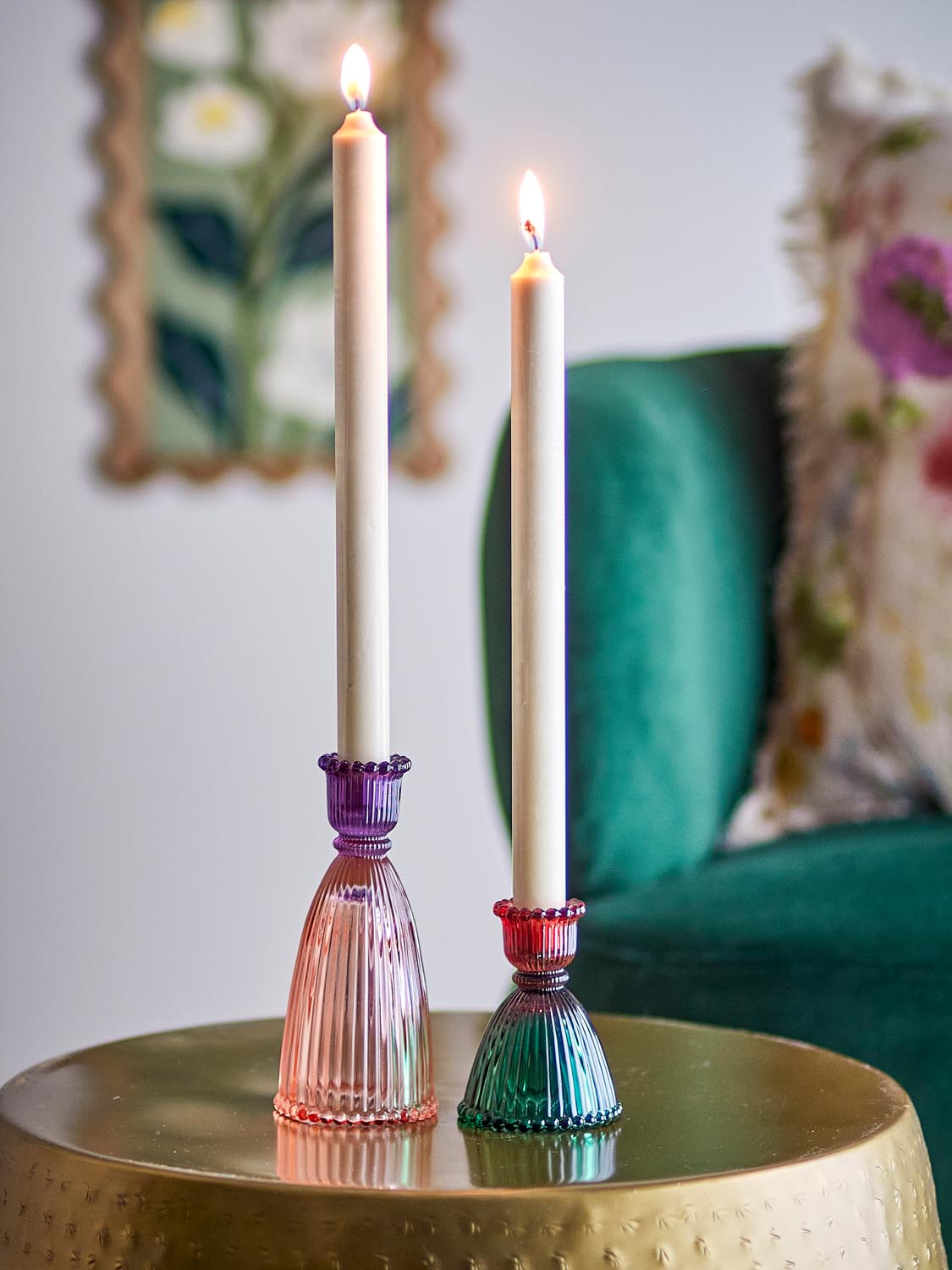Shilo Kerzenhalter, Bunt, Glas in Multi präsentiert im Onlineshop von KAQTU Design AG. Kerzenständer ist von Creative Collection