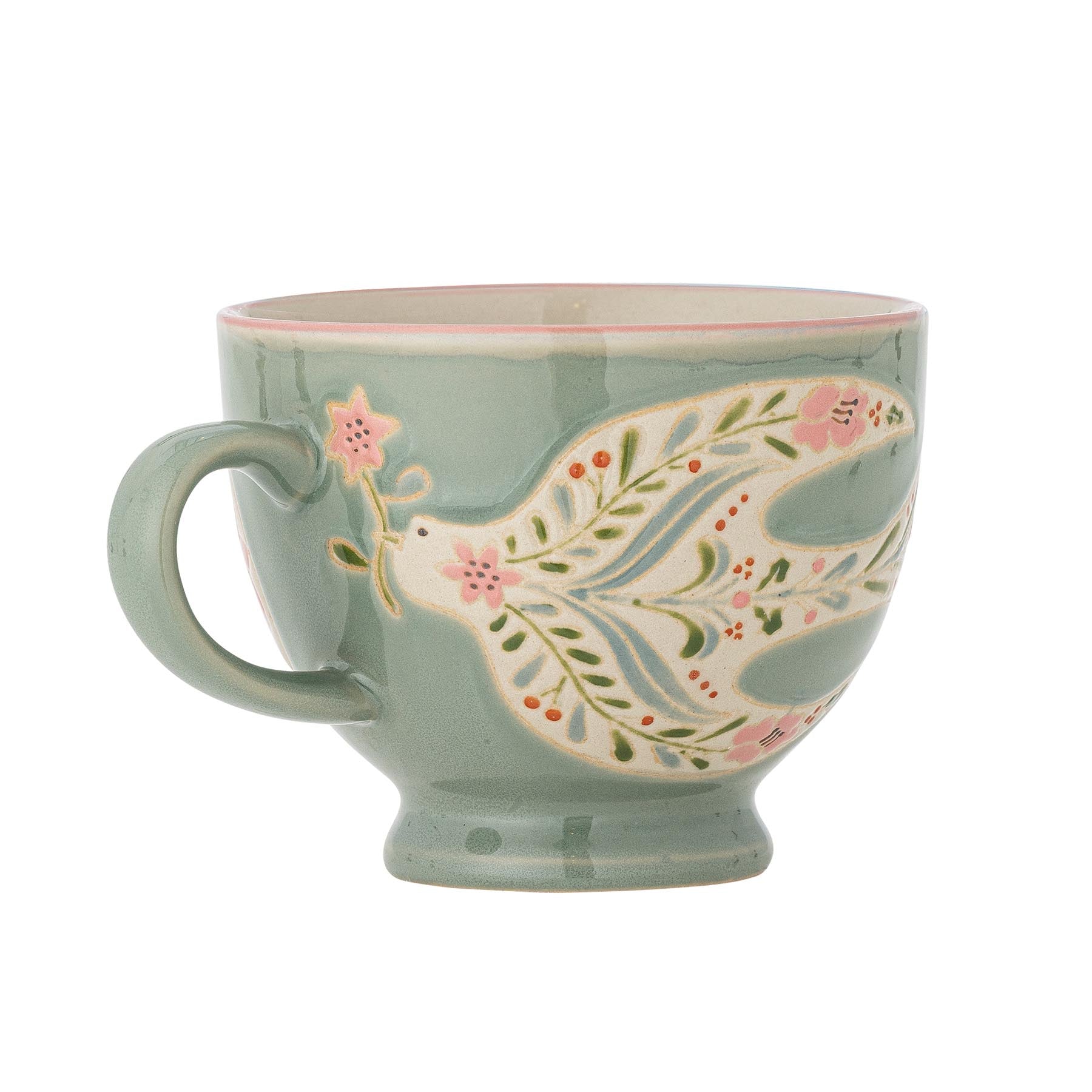 Rosalynde Becher, Grün, Steingut in Green präsentiert im Onlineshop von KAQTU Design AG. Tasse ist von Creative Collection