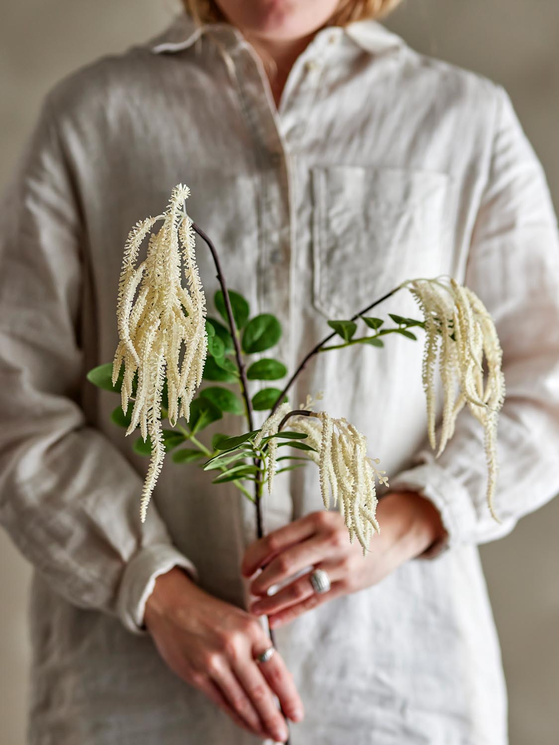 Reed Stiel, Weiß, Künstliche Blumen in White präsentiert im Onlineshop von KAQTU Design AG. Kunstpflanze ist von Bloomingville