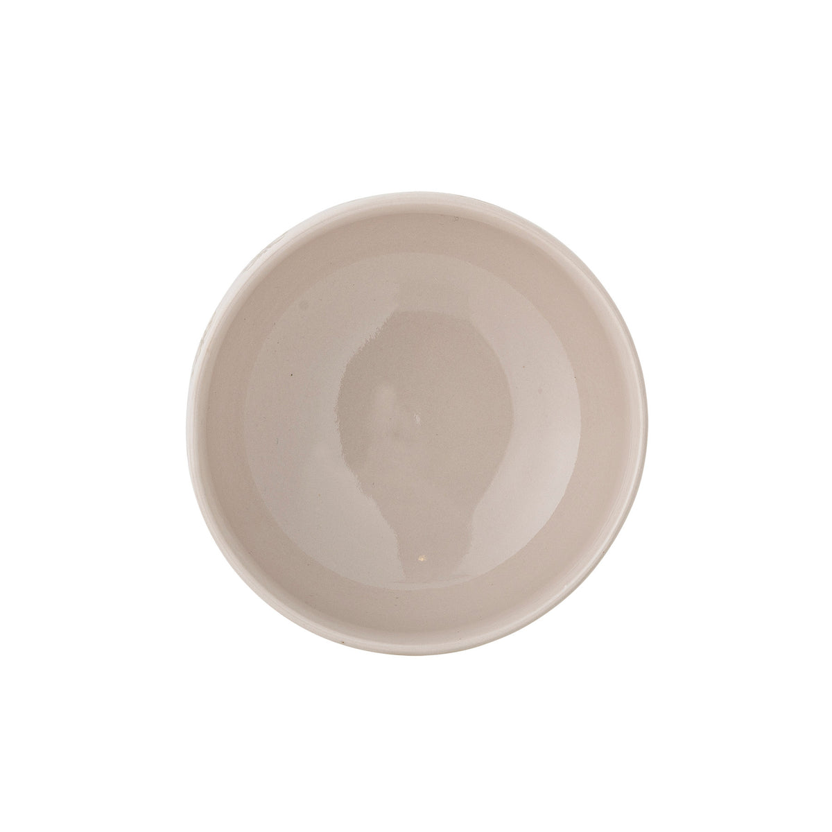 Weisse Snowie Schale aus Steingut von Bloomingville mit reaktiver Glasur und leichten Farbnuancen, rund geformt, Teil eines 4er-Sets