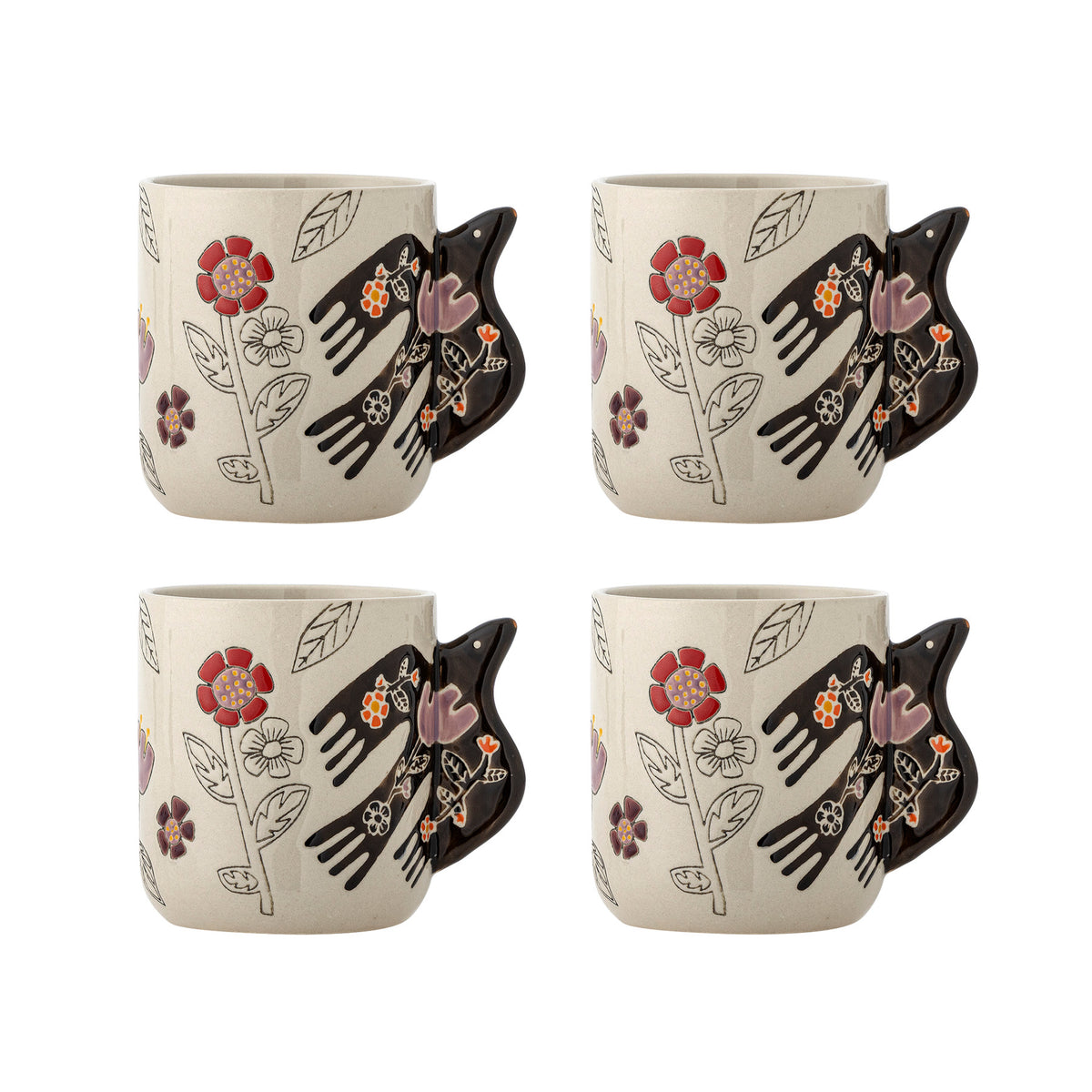 Vivielle Tasse, Bunt, Steingut in Multi präsentiert im Onlineshop von KAQTU Design AG. Tasse ist von Bloomingville