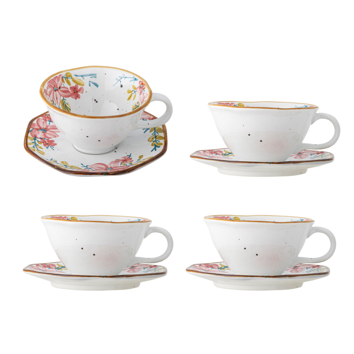 Savina Tasse mit Untertasse, Bunt, Steingut in Multi präsentiert im Onlineshop von KAQTU Design AG. Tasse ist von Creative Collection