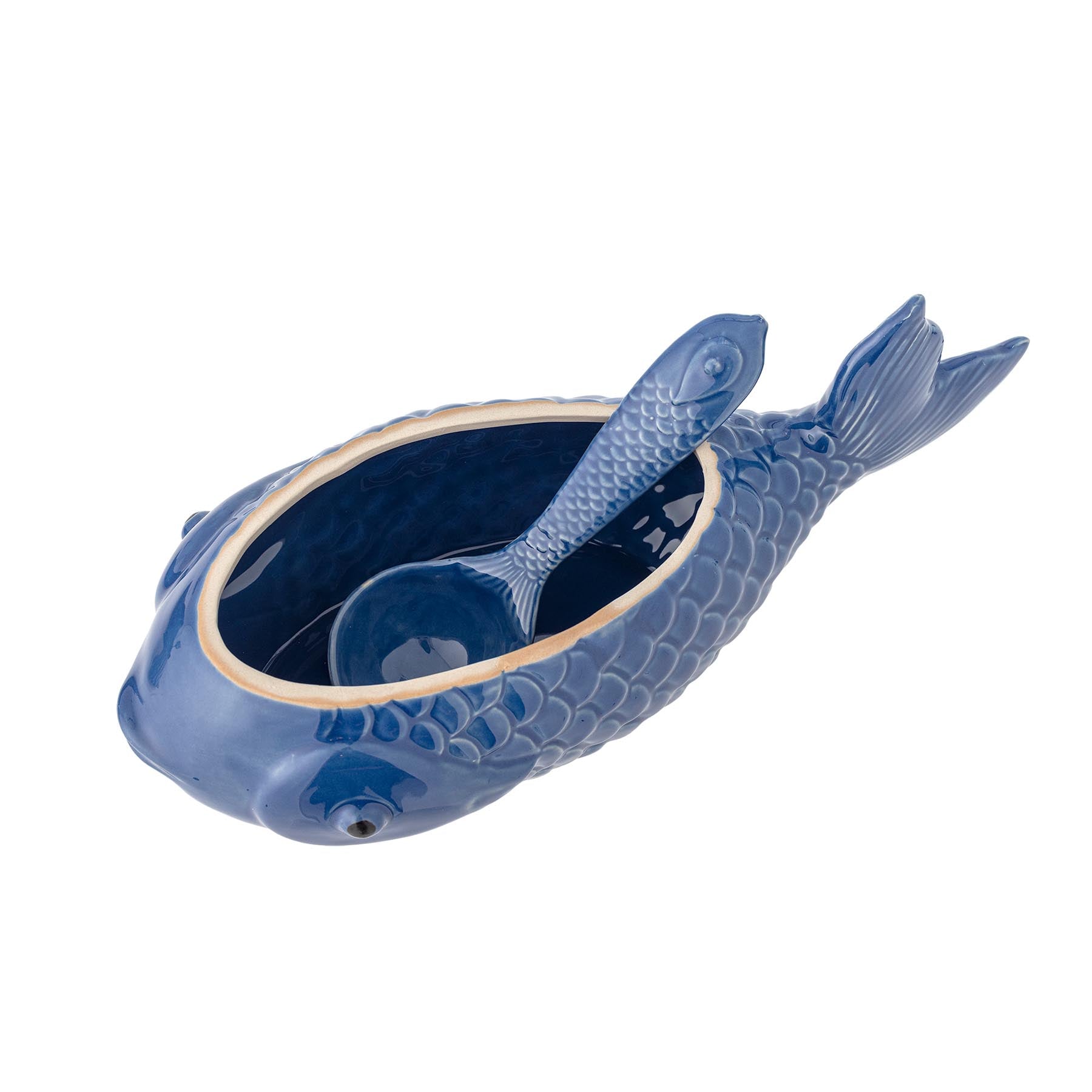 Hiro Gefäß mit Deckel und Löffel, Blau, Steingut in Blue präsentiert im Onlineshop von KAQTU Design AG. Kanne ist von Creative Collection