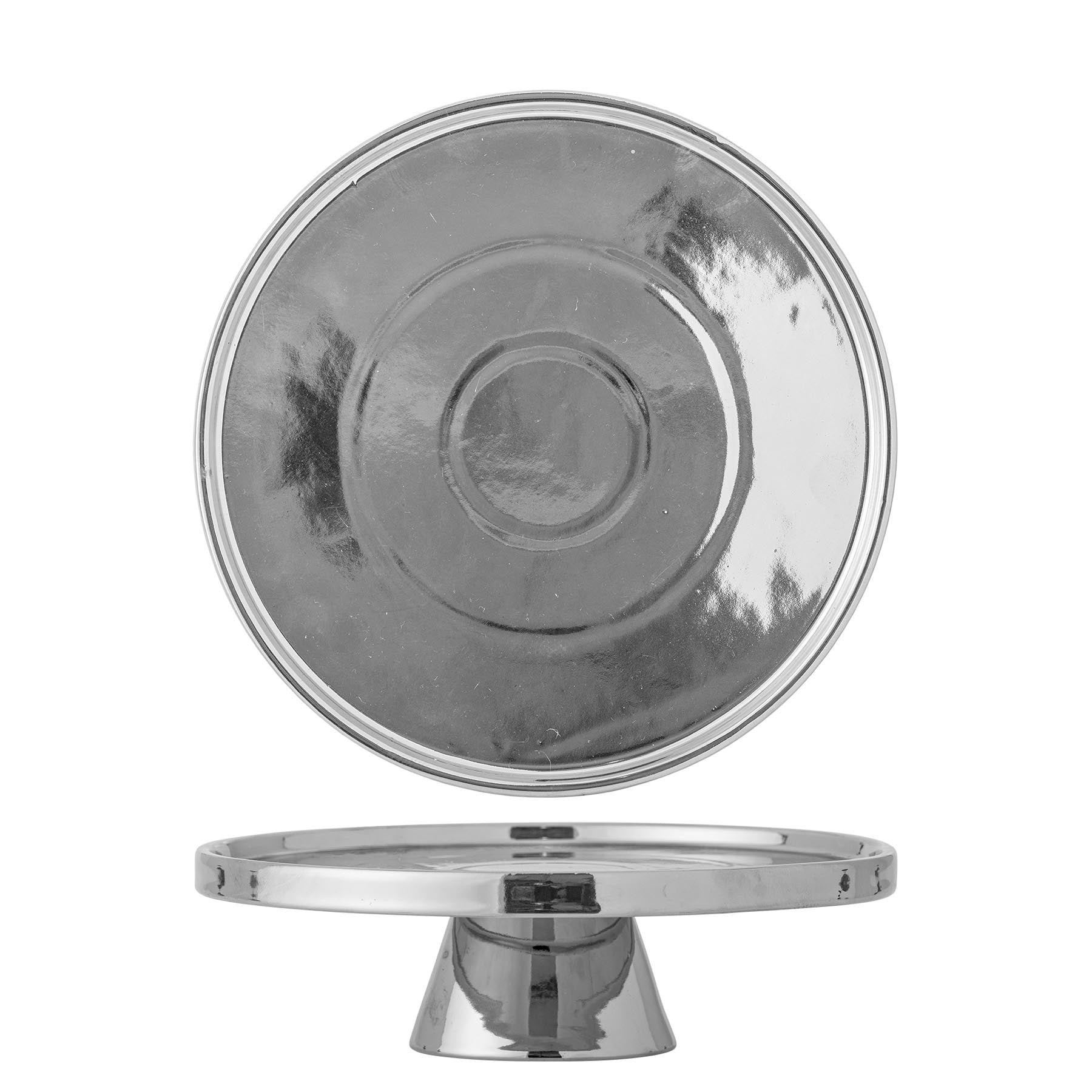 Shine Kuchenteller, Silber, Steingut in Silver präsentiert im Onlineshop von KAQTU Design AG. Tablett ist von Bloomingville
