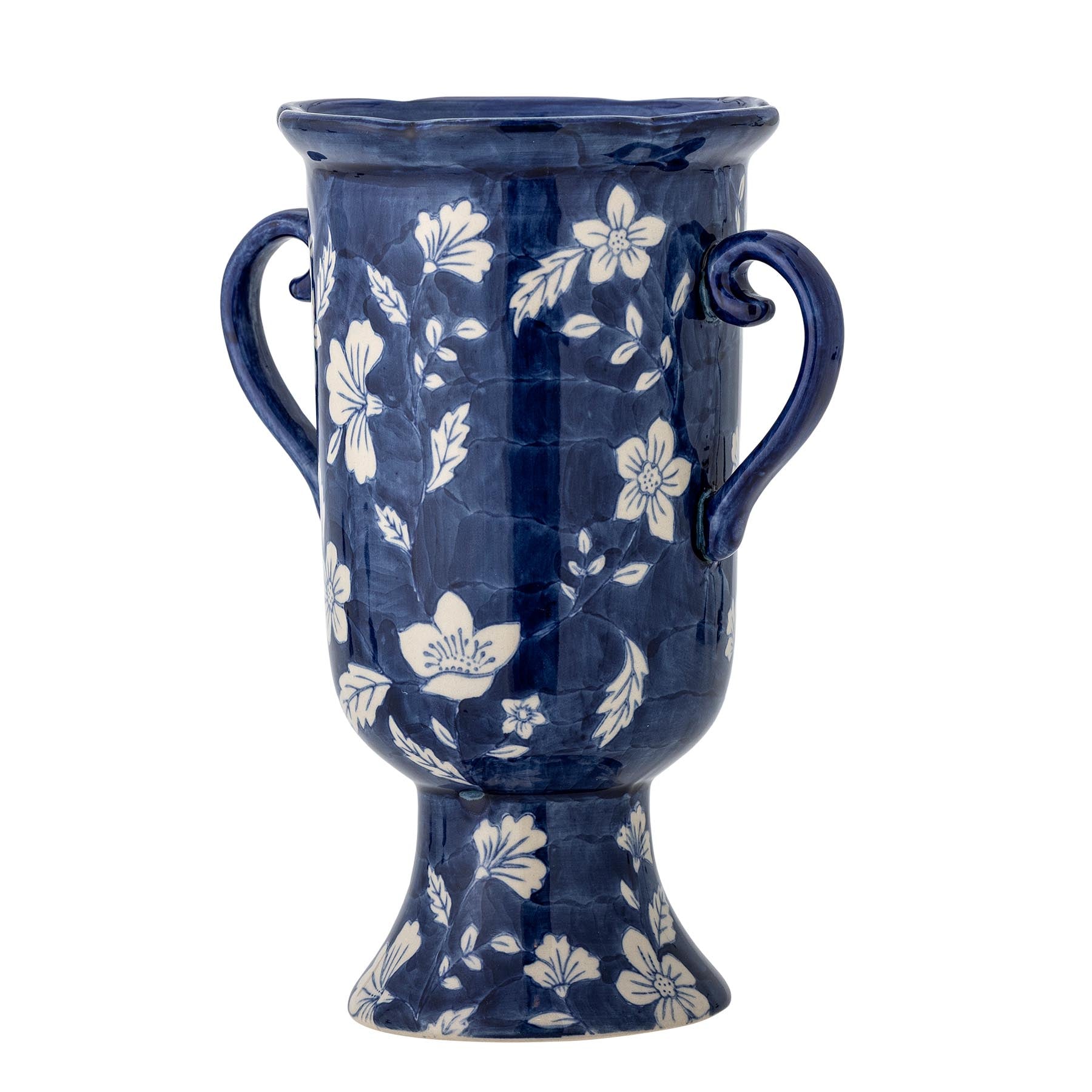 Amara Vase, Blau, Steingut in Blue präsentiert im Onlineshop von KAQTU Design AG. Vase ist von Creative Collection