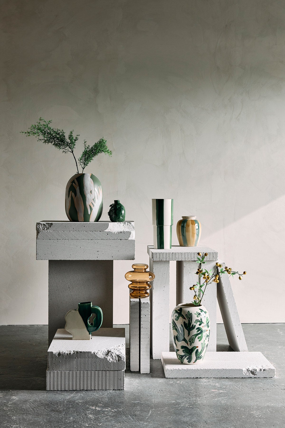 Kayn Vase, Gelb, Glas in Yellow präsentiert im Onlineshop von KAQTU Design AG. Vase ist von Bloomingville