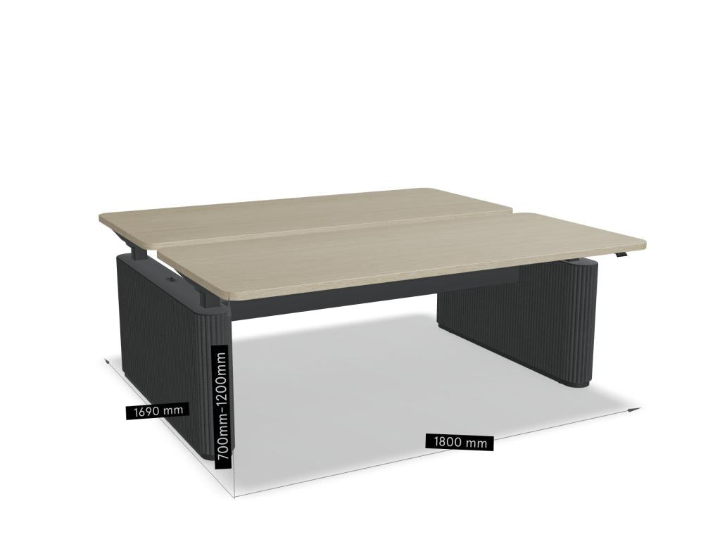 Ogi Drive Bench BODF718 - elektrisch höhenverstellbarer Bench mit Fußelementen aus Filz in Anthrazit präsentiert im Onlineshop von KAQTU Design AG. Schreibtisch ist von Mdd