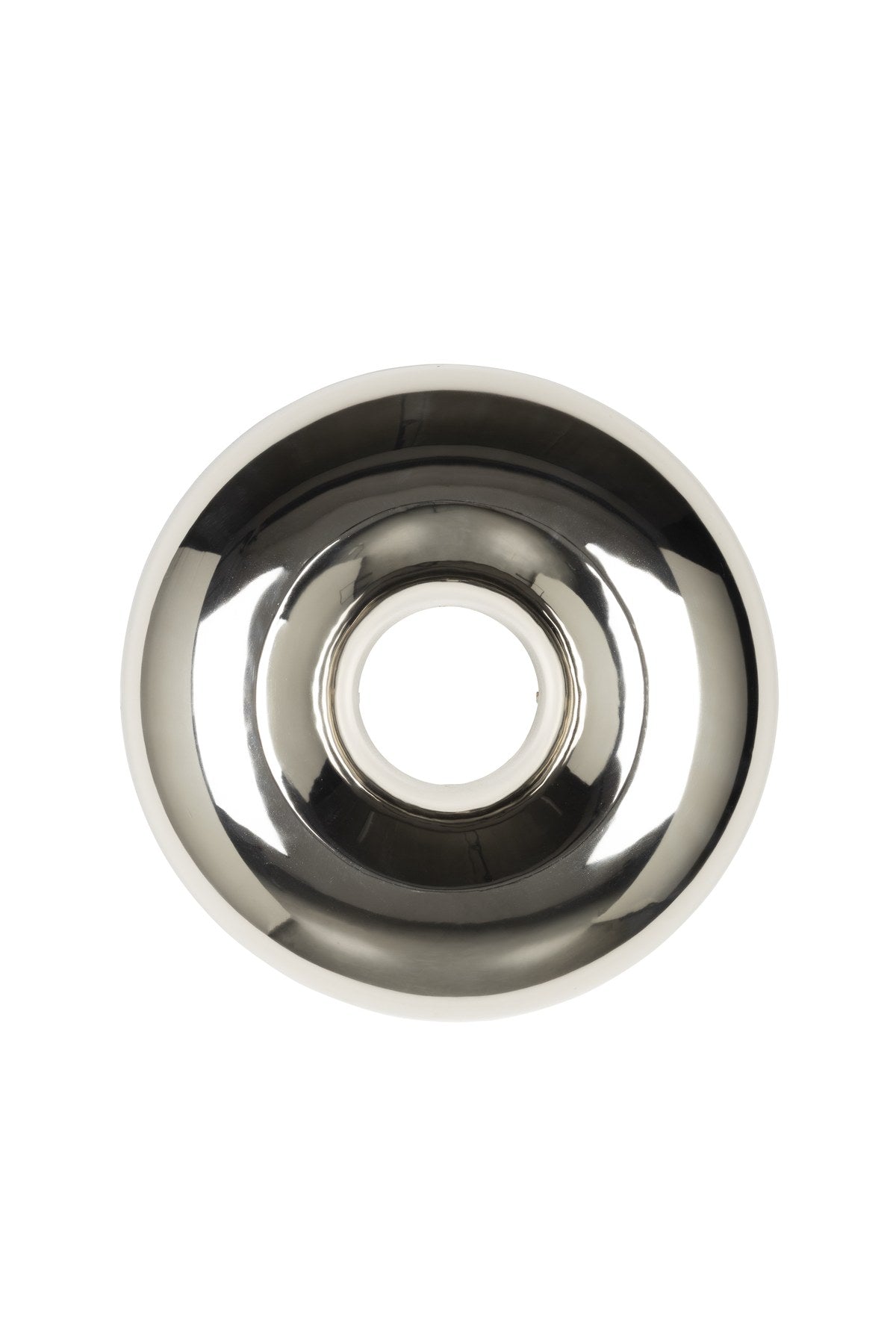 Runde silberne Wandleuchte aus Metall mit spiegelnder Oberfläche und abnehmbarer Lichtquelle, Modell Foodies Delight von Bold Monkey.