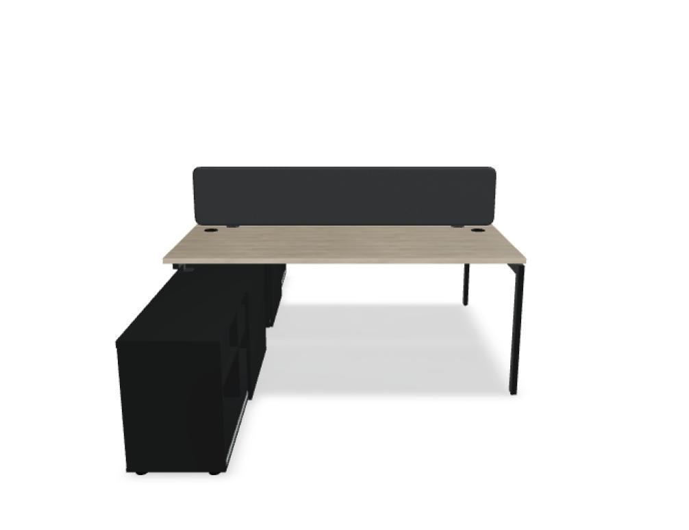 Ogi U Bench BOUL41 - Doppelschreibtisch in Honigeiche präsentiert im Onlineshop von KAQTU Design AG. Schreibtisch ist von Mdd