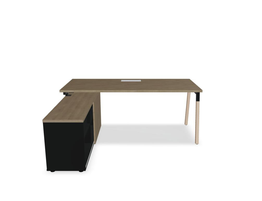 Ogi W BOW21 - Schreibtisch mit Schrank in präsentiert im Onlineshop von KAQTU Design AG. Schreibtisch ist von Mdd