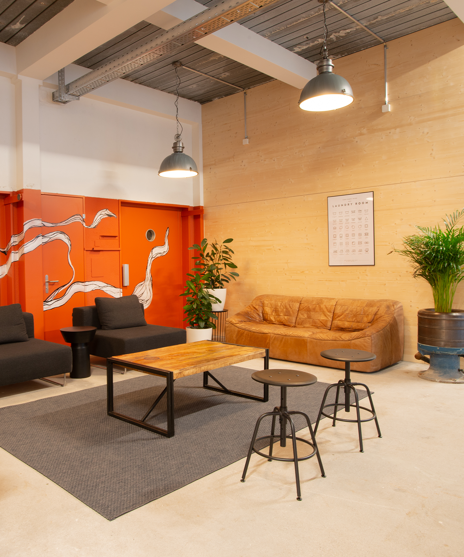 Begegnungszone im Industrial Look