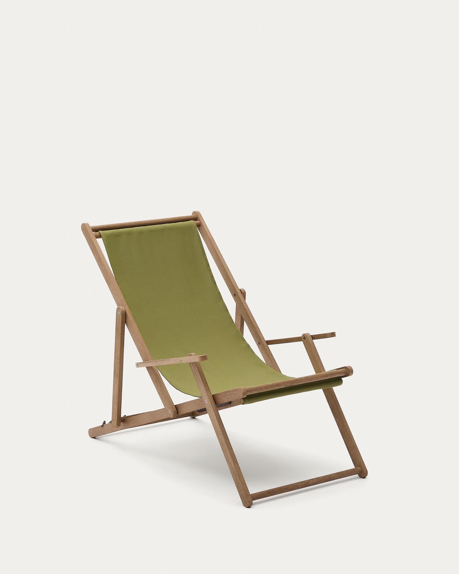 Klappbarer Outdoor-Liegestuhl Vilara in Grün aus massivem Akazienholz FSC 100% in Grün präsentiert im Onlineshop von KAQTU Design AG. Liegestuhl ist von Kave Home