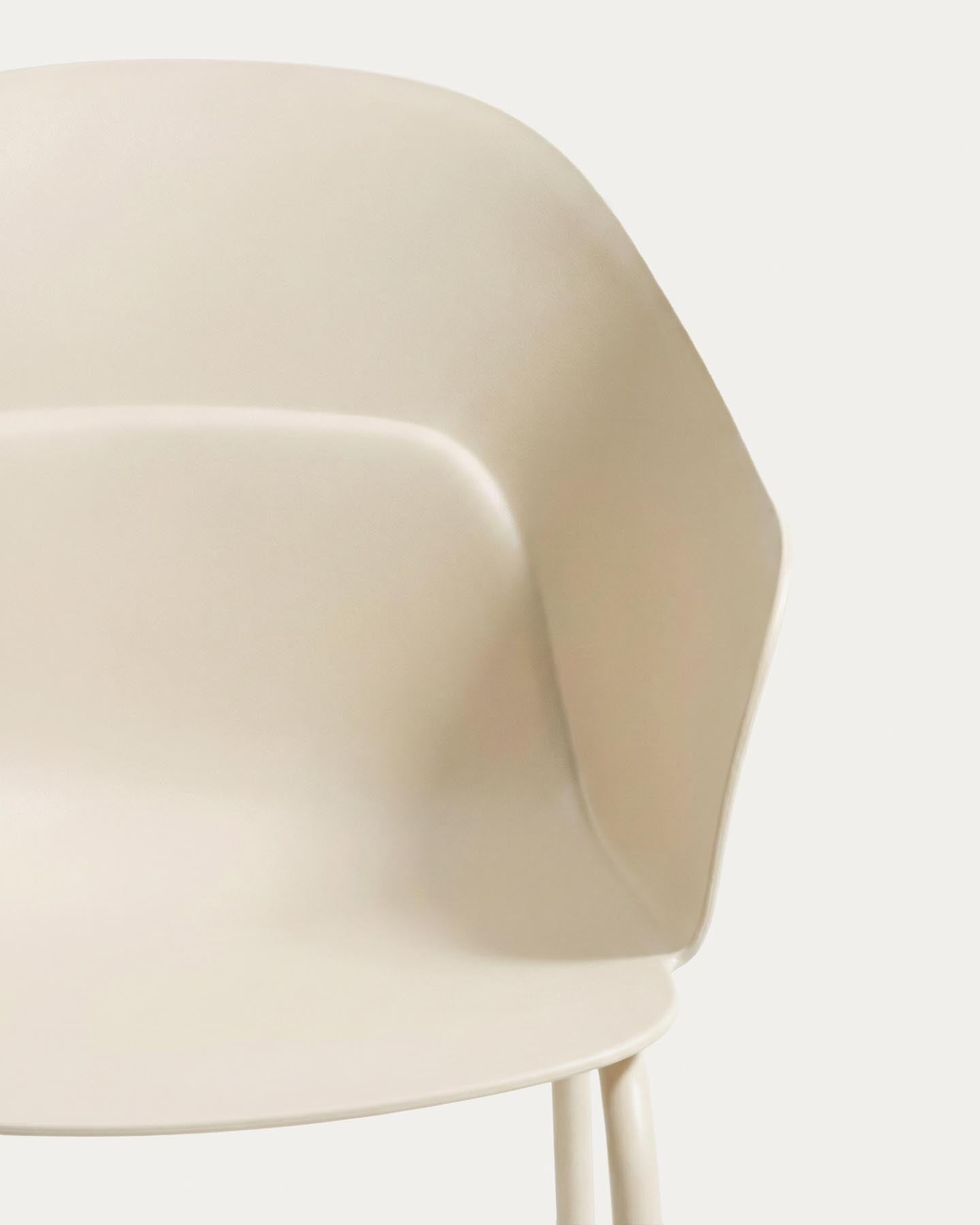 Stuhl Sanile mit Stahlbeinen mit beigem Finish in Beige präsentiert im Onlineshop von KAQTU Design AG. Stuhl ist von Kave Home