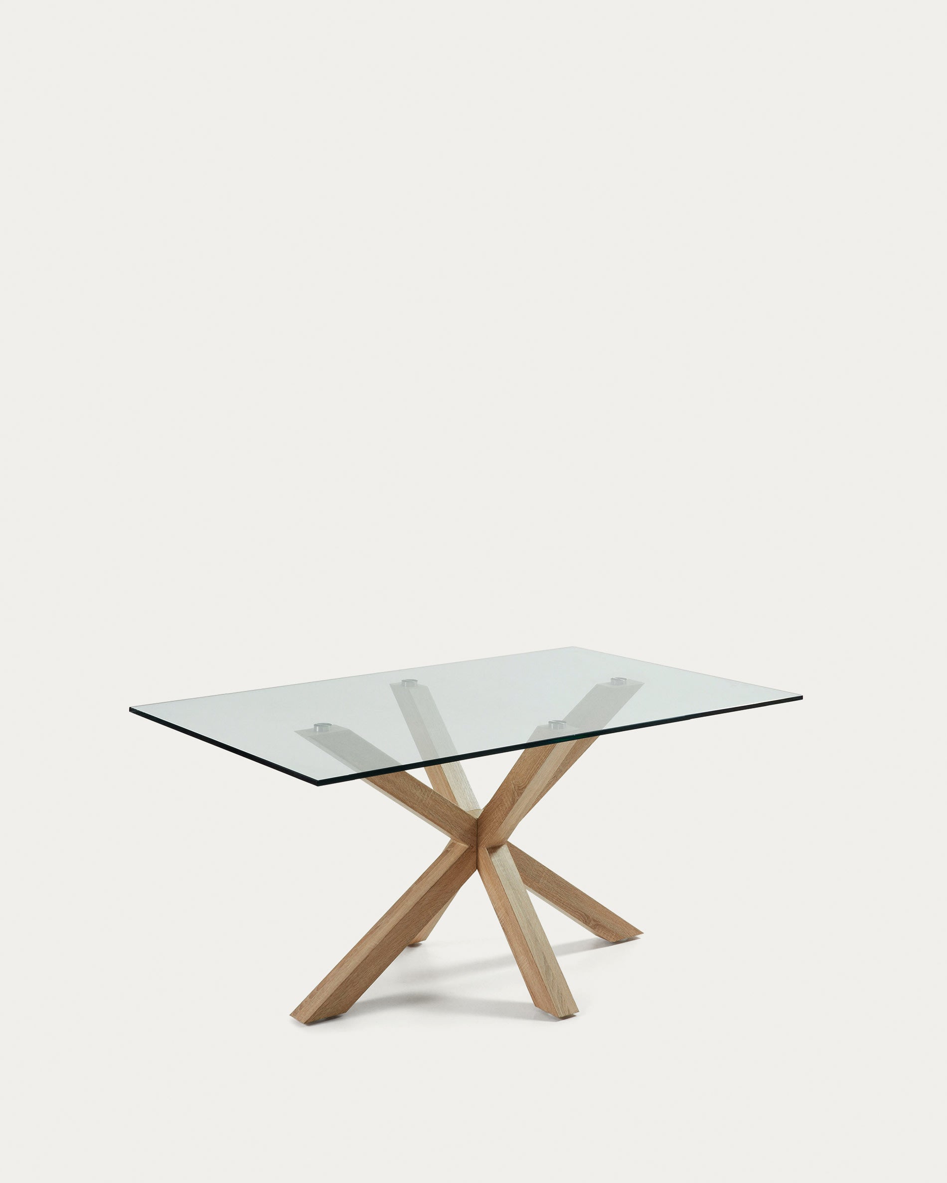 Der Argo Tisch: Glas trifft auf Stahl in Holzoptik, 160x90 cm. Modern, elegant, ideal für gesellige Runden.