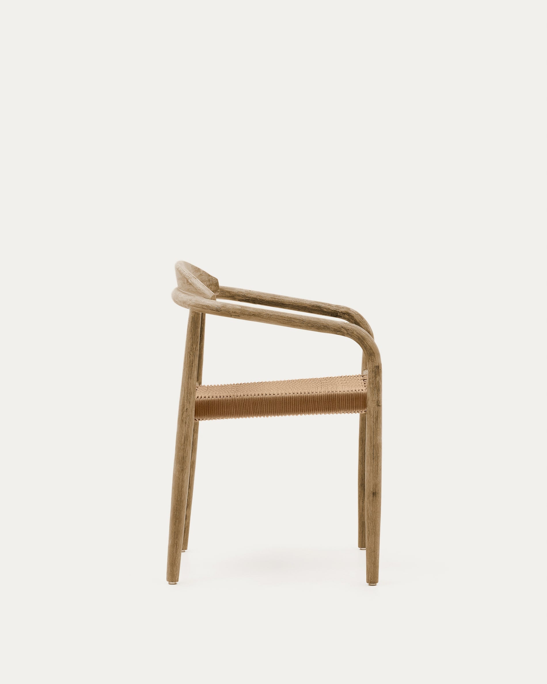 Eleganter, stapelbarer Stuhl aus Akazienholz & Seil, FSC-zertifiziert.