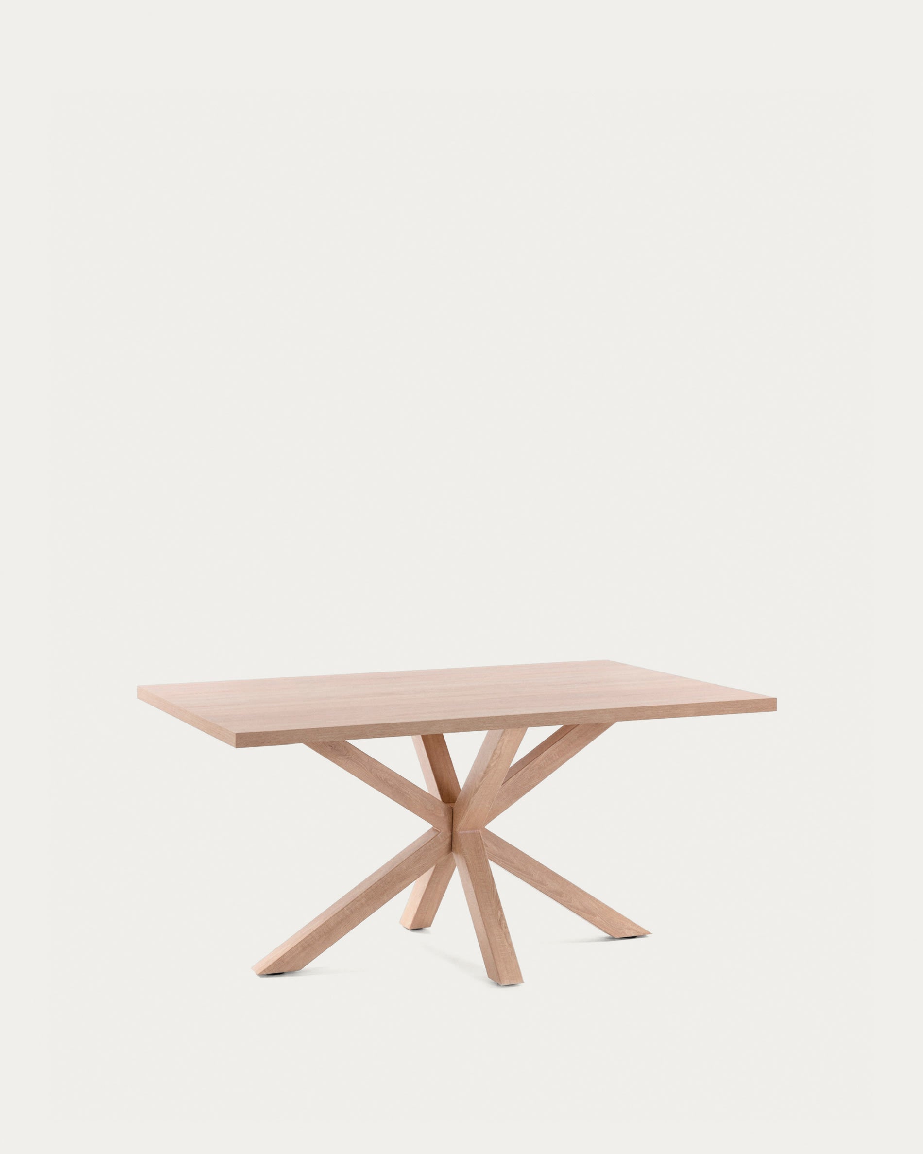 Tisch Argo: Natürliche Melamin-Oberfläche, Stahlbeine in Holzoptik, 160x100 cm, modernes Design für stilvolle Wohnräume.