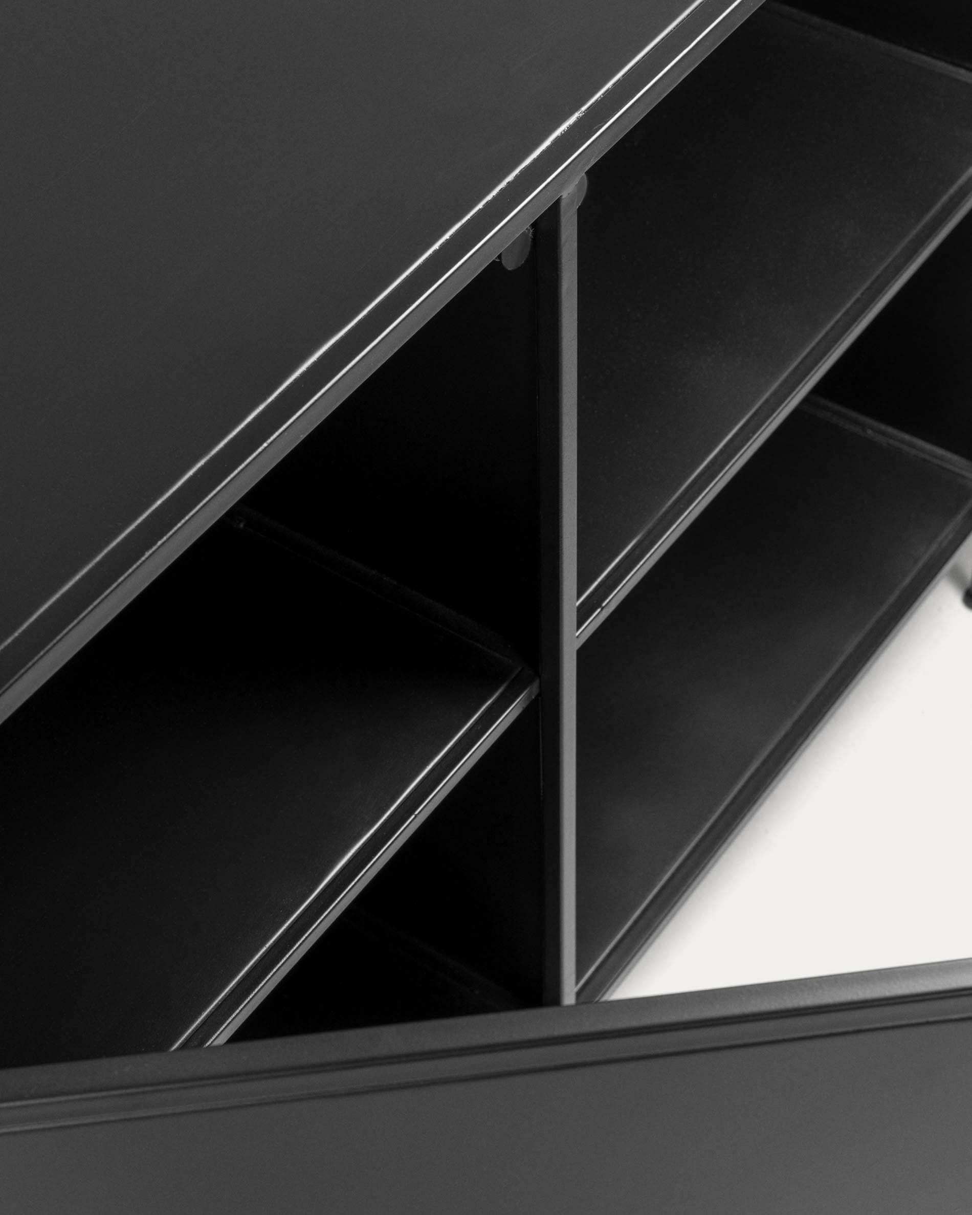 Elegantes Shantay Sideboard aus robustem Stahl, 3 Türen, 160 x 72 cm, perfekter Stauraum für modernes Wohnen im Industrial Stil.