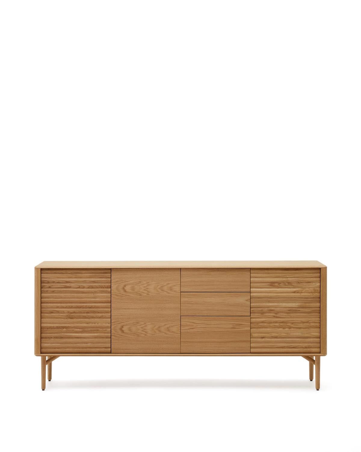 Elegantes Lenon Sideboard aus Eichenholz, 200x86 cm, mit 3 Türen & 3 Schubladen. FSC-zertifiziert, stilvoll & funktional.