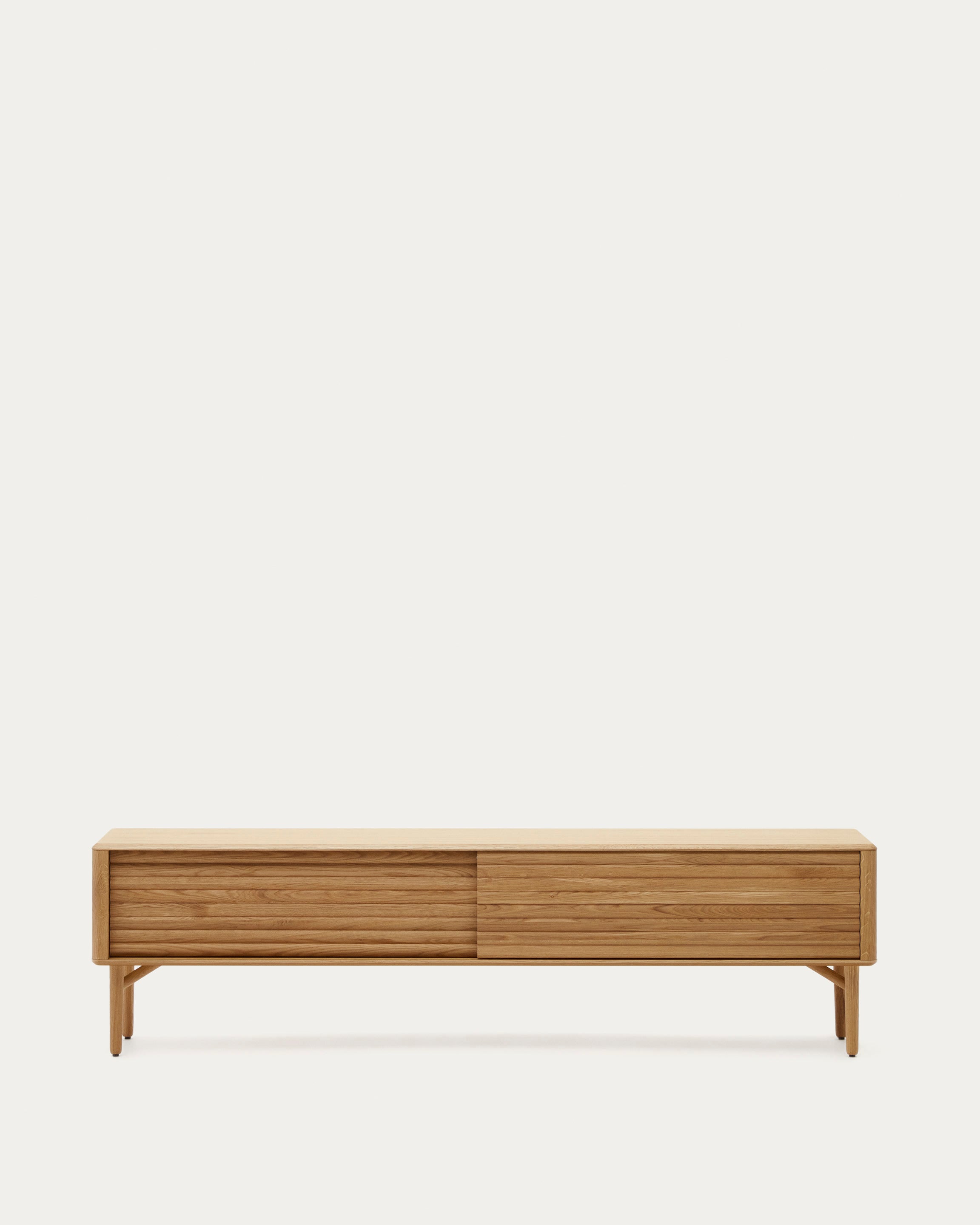 Eleganter TV-Schrank aus Eiche, 200x57 cm, FSC-zertifiziert, stilvoll und nachhaltig für Ihr Wohnzimmer.