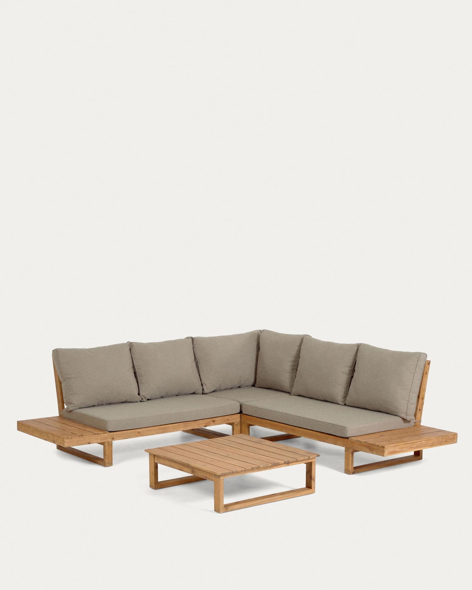 Elegantes Flaviina Ecksofa-Set aus FSC-zertifiziertem Akazienholz: Komfort, Stil und Nachhaltigkeit für Ihren Aussenbereich.