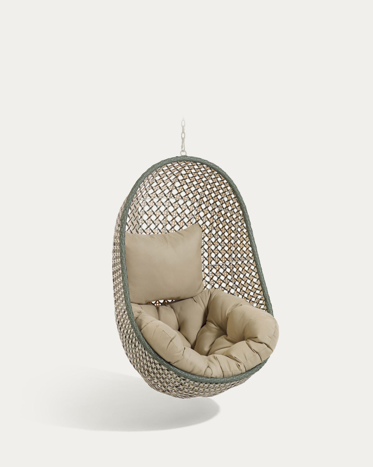 Cira Hängesessel, mehrfarbig in Grün, Beige präsentiert im Onlineshop von KAQTU Design AG. Hängestuhl ist von Kave Home