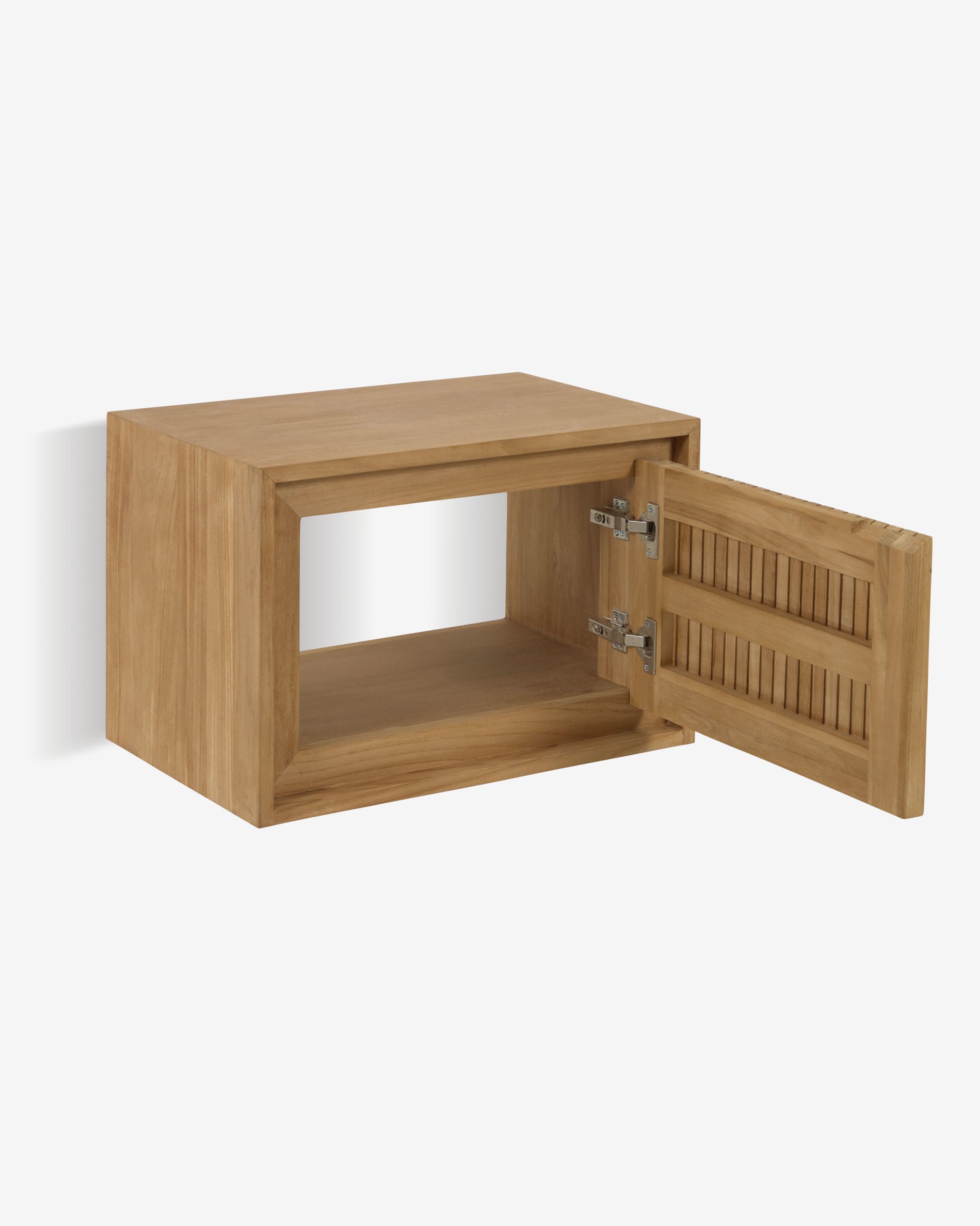 Das Badmöbel Taciana aus massivem Teakholz (60x40 cm) von Kave Home vereint stilvolles Design mit natürlicher Ästhetik für Ihr Bad.