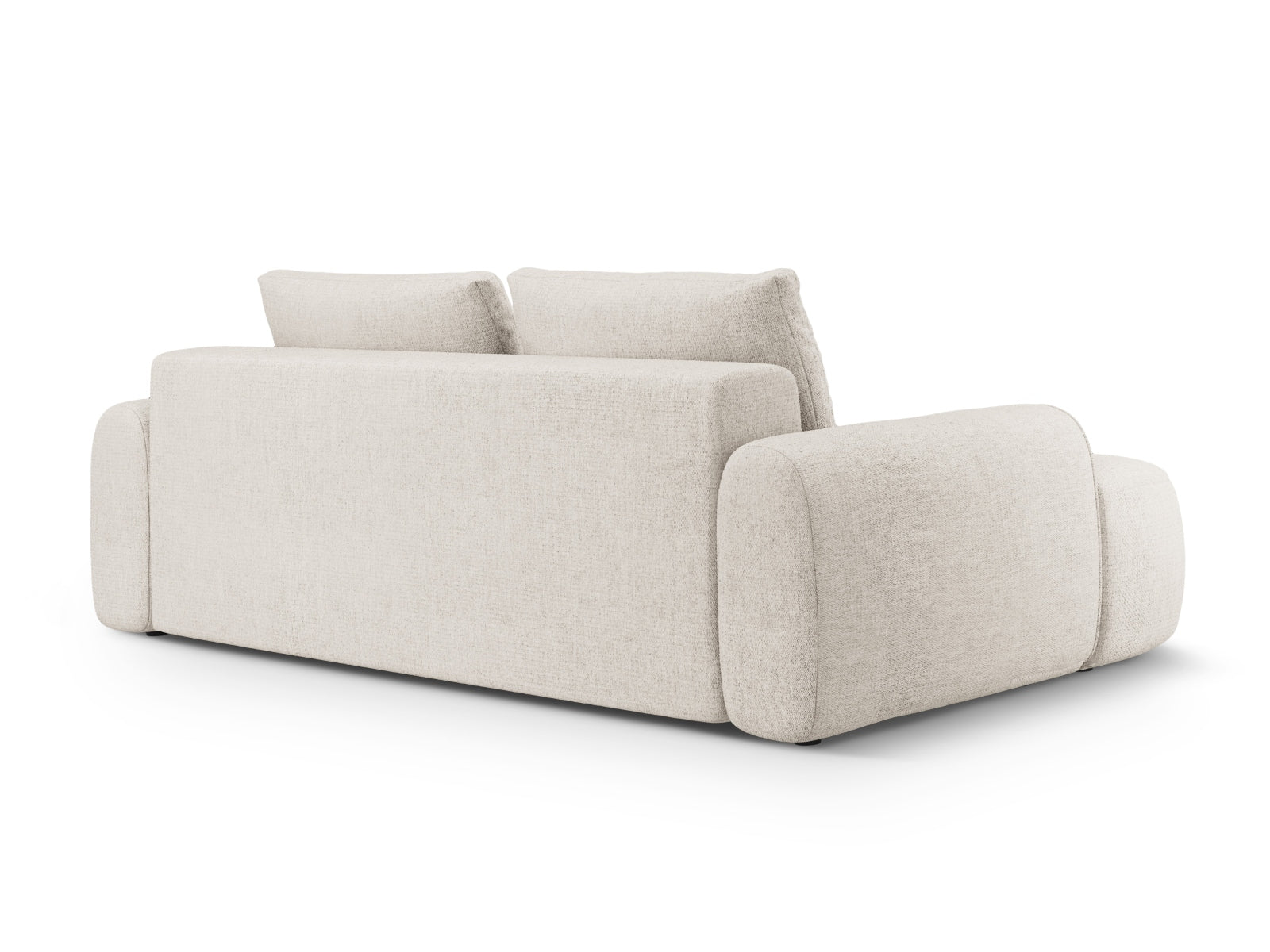 Elegantes Linz Sofa in Beige, 4-Sitzer mit Schlaffunktion und integriertem Stauraum, perfekt für moderne Wohnkonzepte.