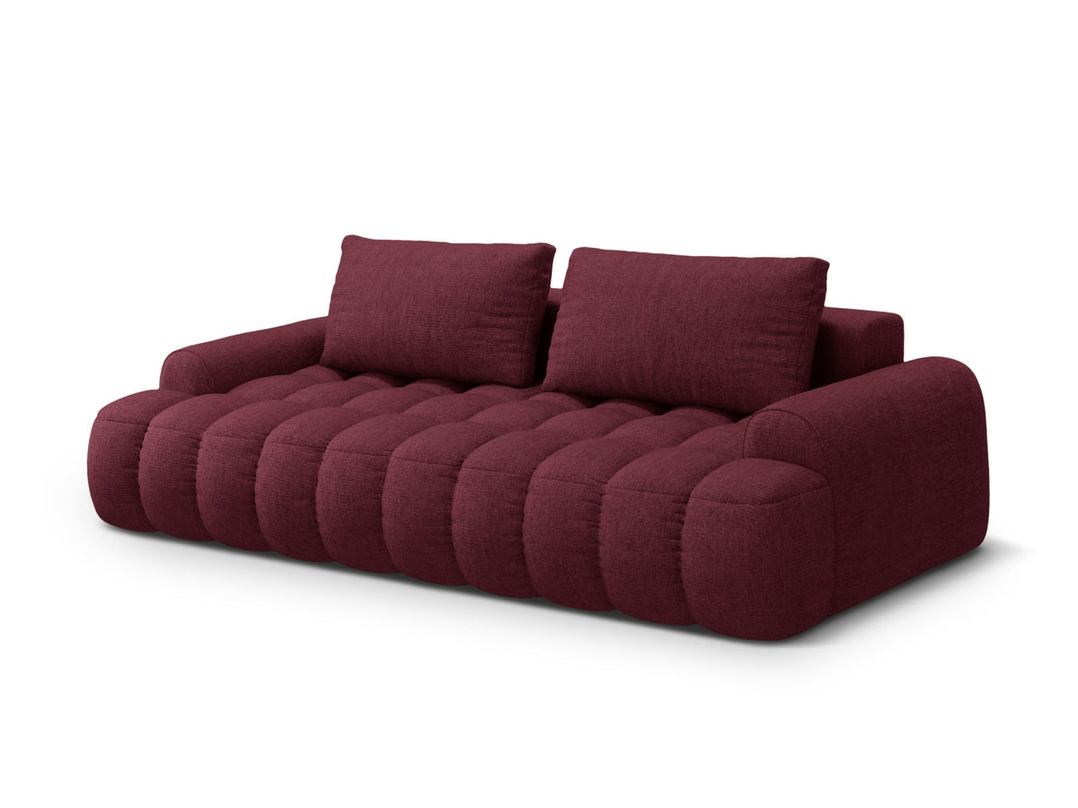 Linz Sofa mit Schlaffunktion und Stauraumbox 4 Sitzer 100cm in Burgundy-Sorella präsentiert im Onlineshop von KAQTU Design AG. Bettsofa ist von Cosmopolitan Design