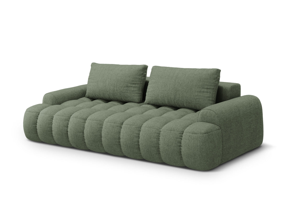 Linz Sofa mit Schlaffunktion und Stauraumbox 4 Sitzer 100cm in Dark Olive Green-Sorella präsentiert im Onlineshop von KAQTU Design AG. Bettsofa ist von Cosmopolitan Design