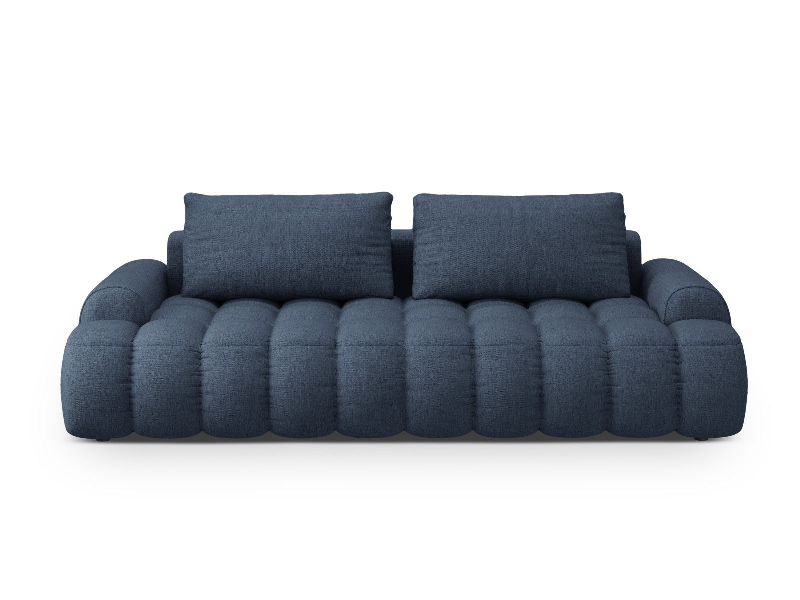 Linz Sofa mit Schlaffunktion und Stauraumbox 4 Sitzer 100cm in Dark Blue-Sorella präsentiert im Onlineshop von KAQTU Design AG. Bettsofa ist von Cosmopolitan Design