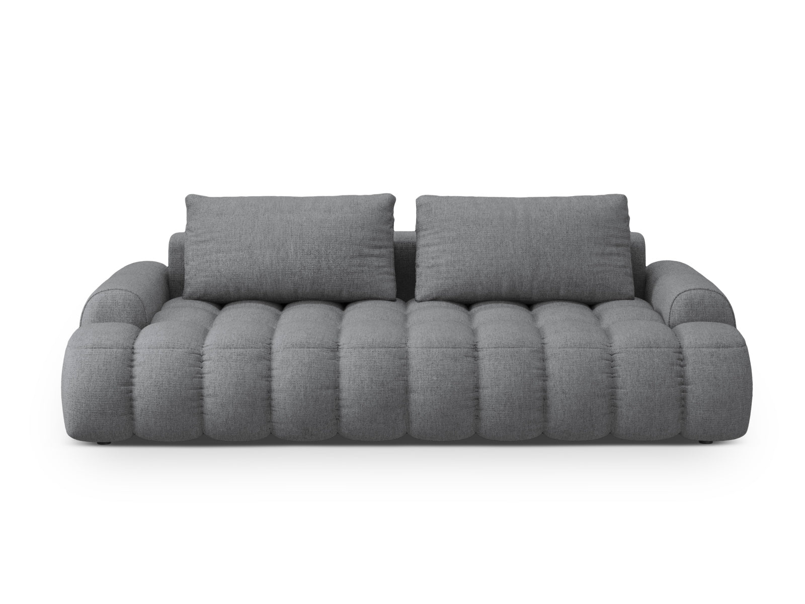 Linz Sofa mit Schlaffunktion und Stauraumbox 4 Sitzer 100cm in Grey-Sorella präsentiert im Onlineshop von KAQTU Design AG. Bettsofa ist von Cosmopolitan Design
