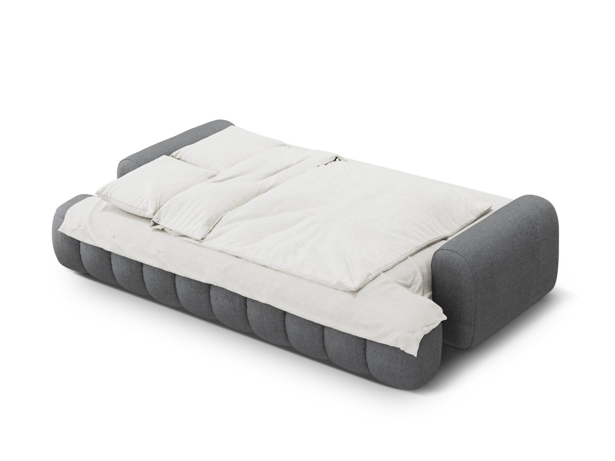 Linz Sofa mit Schlaffunktion und Stauraumbox 4 Sitzer 100cm in Grey-Sorella präsentiert im Onlineshop von KAQTU Design AG. Bettsofa ist von Cosmopolitan Design