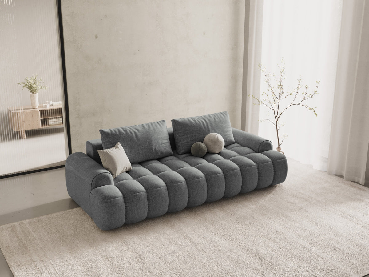 Linz Sofa mit Schlaffunktion und Stauraumbox 4 Sitzer 100cm in Grey-Sorella präsentiert im Onlineshop von KAQTU Design AG. Bettsofa ist von Cosmopolitan Design