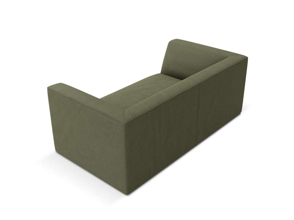 2-Sitzer Sofa Siena in Light Beige-Scala mit strukturiertem Cordstoff, Massivholzrahmen und schwarzen Kunststoffbeinen, urbanes Design.