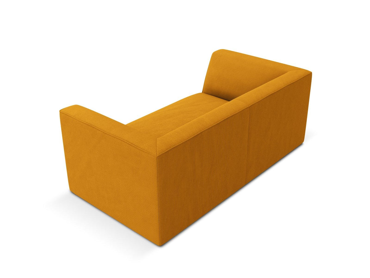 2-Sitzer Sofa Siena in Light Beige-Scala mit strukturiertem Cordstoff, Massivholzrahmen und schwarzen Kunststoffbeinen, urbanes Design.
