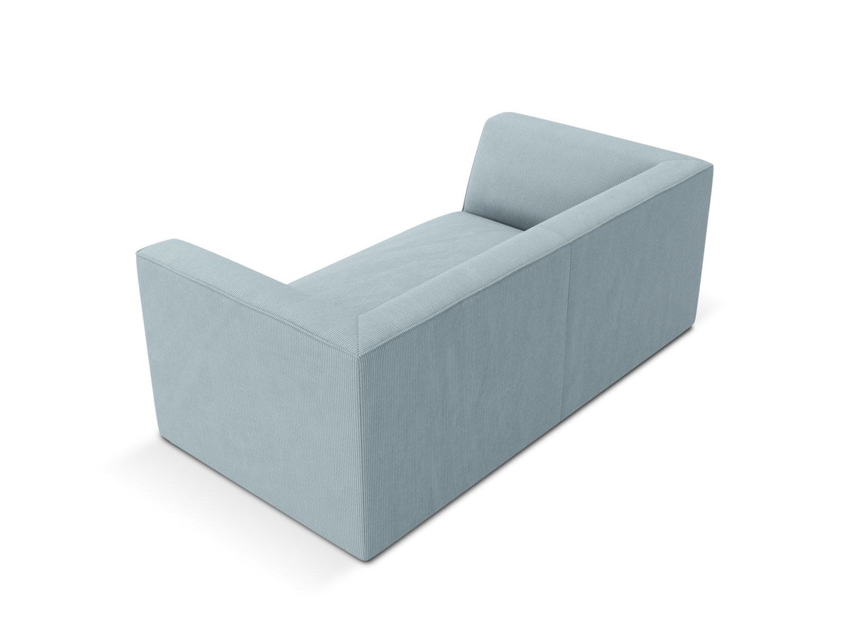 2-Sitzer Sofa Siena in Light Beige-Scala mit strukturiertem Cordstoff, Massivholzrahmen und schwarzen Kunststoffbeinen, urbanes Design.