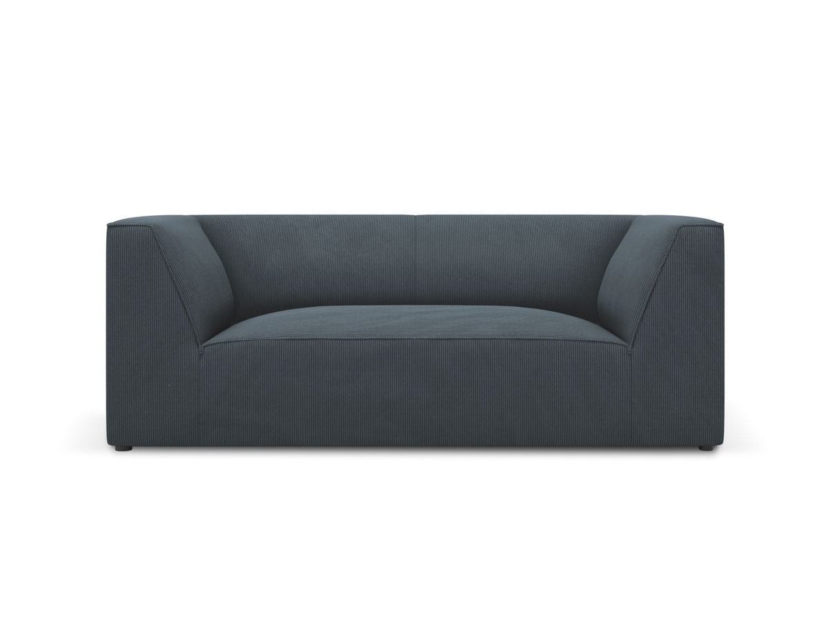 2-Sitzer Sofa Siena in Light Beige-Scala mit strukturiertem Cordstoff, Massivholzrahmen und schwarzen Kunststoffbeinen, urbanes Design.
