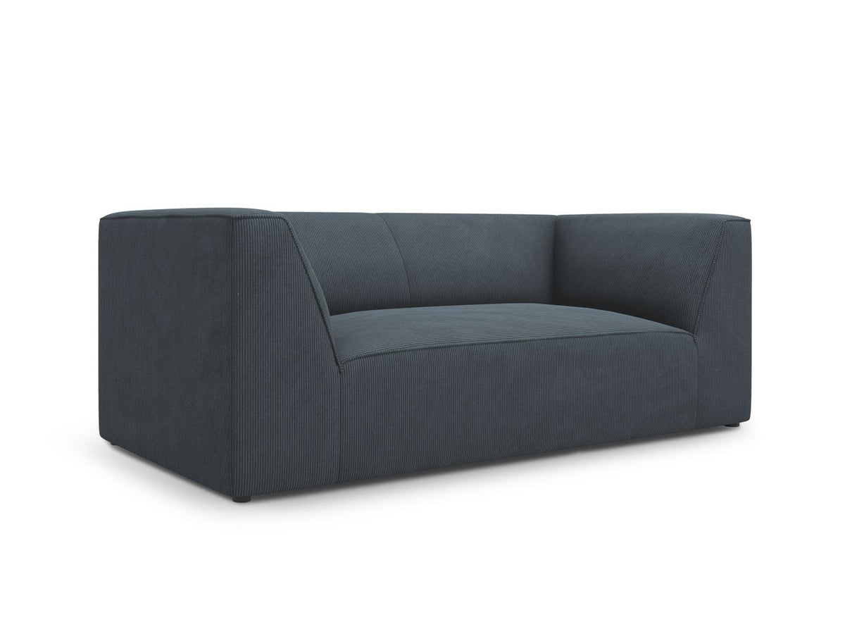 2-Sitzer Sofa Siena in Light Beige-Scala mit strukturiertem Cordstoff, Massivholzrahmen und schwarzen Kunststoffbeinen, urbanes Design.