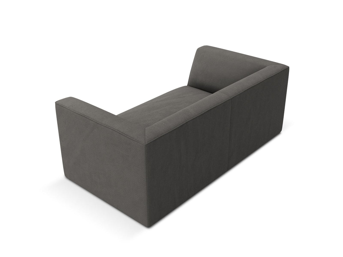 2-Sitzer Sofa Siena in Light Beige-Scala mit strukturiertem Cordstoff, Massivholzrahmen und schwarzen Kunststoffbeinen, urbanes Design.