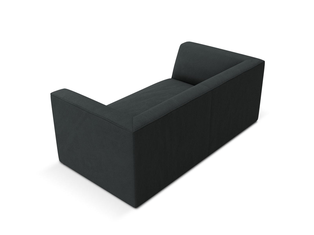 2-Sitzer Sofa Siena in Light Beige-Scala mit strukturiertem Cordstoff, Massivholzrahmen und schwarzen Kunststoffbeinen, urbanes Design.