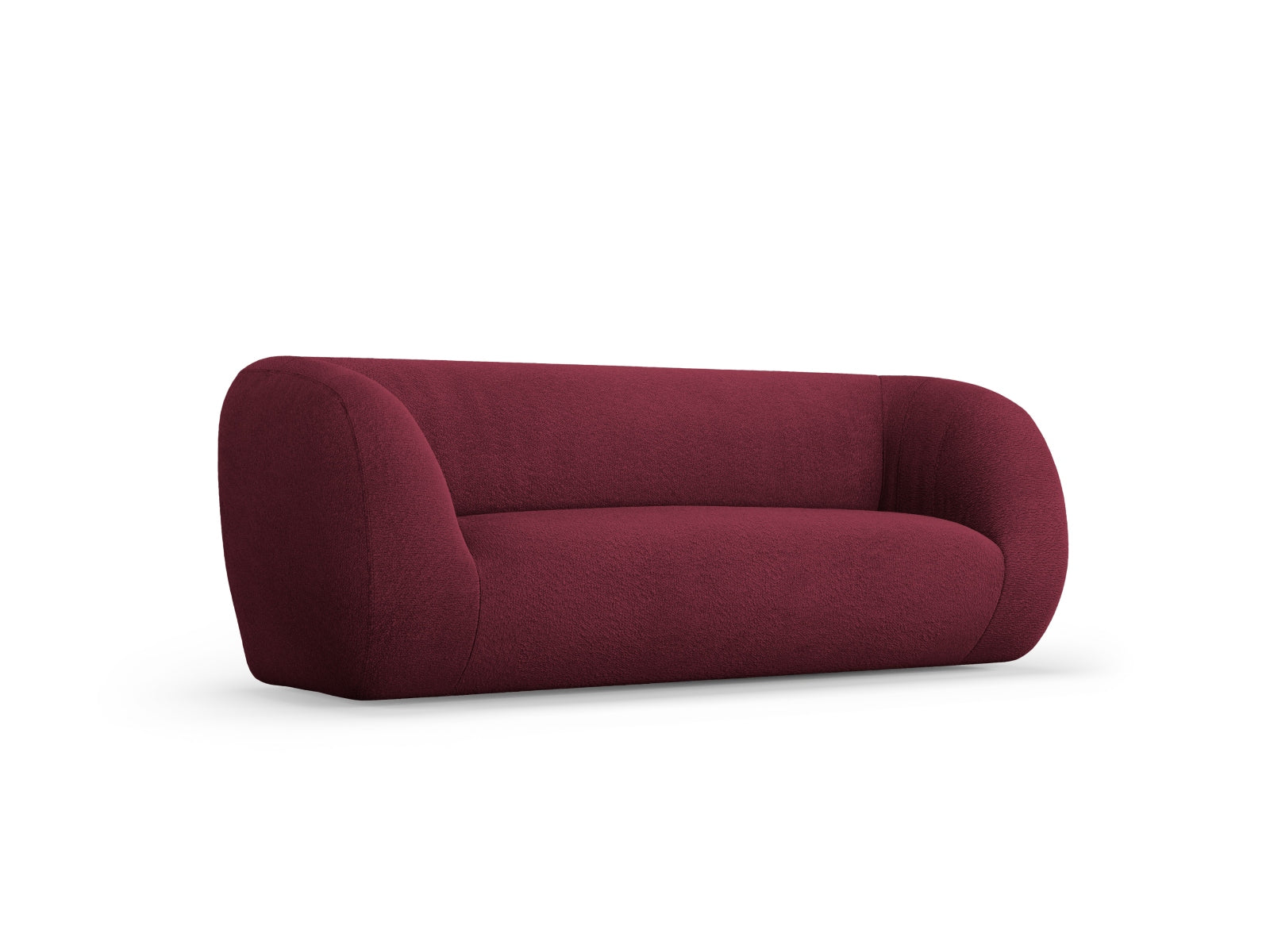 Gemütliches 2-Sitzer Sofa "Essen" in hochwertigem Bordeaux-Boucle, perfekt für stilvolle Wohnräume, von Cosmopolitan Design.